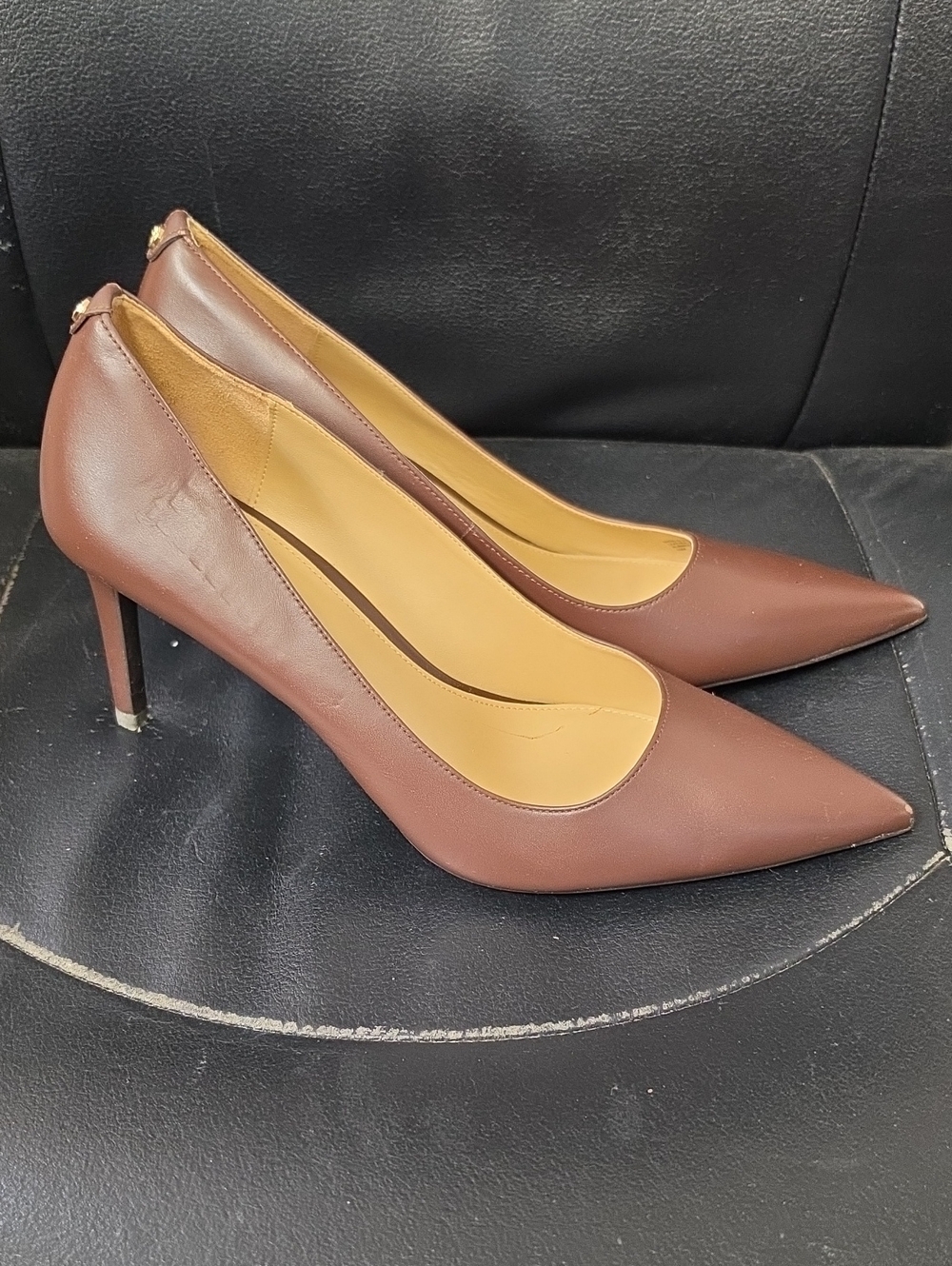 Michael Kors Classic Brown Pointed Leather Pumps